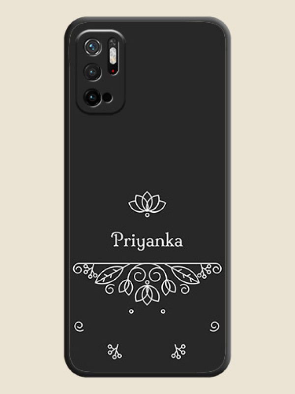 Custom Lotus Garden Custom Text On Space Black Personalized Soft Matte Phone Covers -Poco M3 Pro
