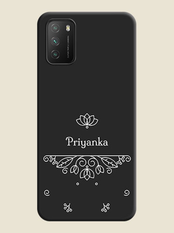 Custom Lotus Garden Custom Text On Space Black Personalized Soft Matte Phone Covers -Poco M3