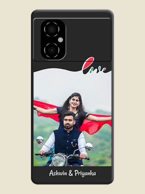 Custom Fall in Love Pattern with Picture on Photo on Space Black Soft Matte Mobile Case - Poco M4 5G