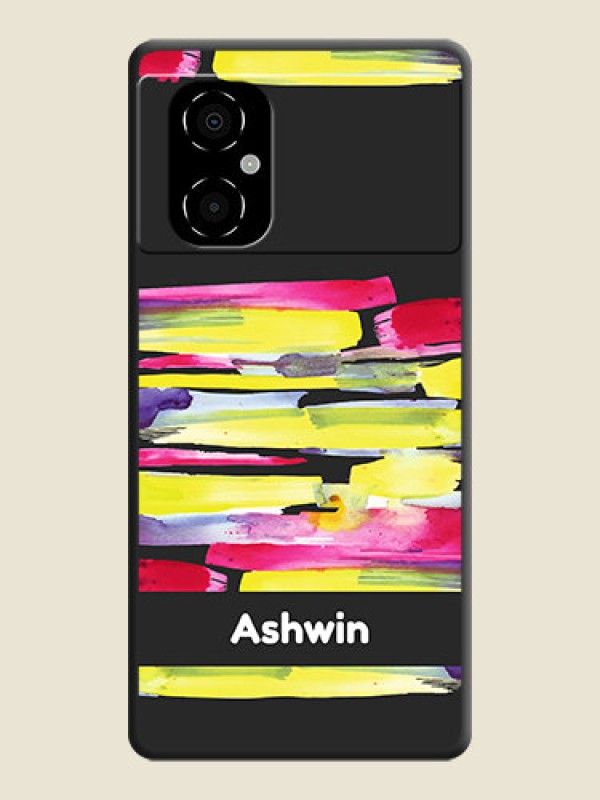 Custom Brush Coloured on Space Black Personalized Soft Matte Phone Covers - Poco M4 5G