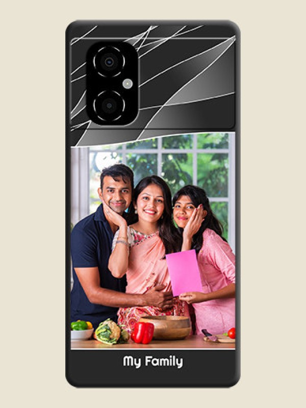 Custom Mixed Wave Lines on Photo on Space Black Soft Matte Mobile Cover - Poco M4 5G