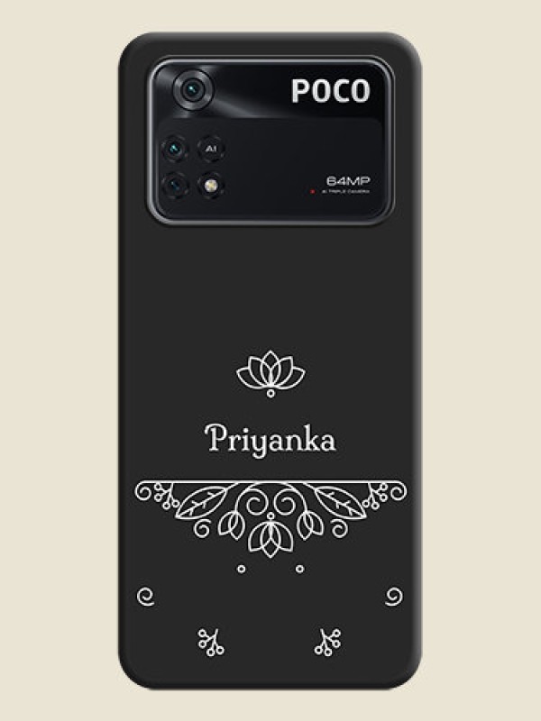 Custom Lotus Garden Custom Text On Space Black Personalized Soft Matte Phone Covers -Poco M4 Pro 4G