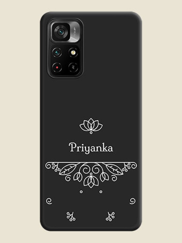 Custom Lotus Garden Custom Text On Space Black Personalized Soft Matte Phone Covers -Poco M4 Pro 5G