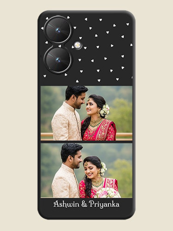 Custom Miniature Love Symbols with Name On Space Black Custom Soft Matte Mobile Back Cover - Poco M6 5G