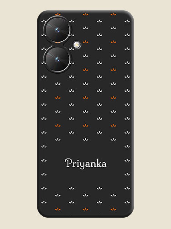 Custom Simple Pattern With Custom Text On Space Black Custom Soft Matte Mobile Back Cover - Poco M6 5G
