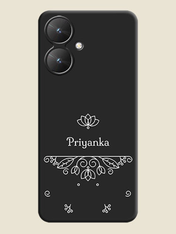 Custom Lotus Garden Custom Text On Space Black Custom Soft Matte Mobile Back Cover - Poco M6 5G