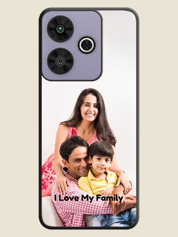 Custom Full Single Pic Upload With Text On Space Black Custom Soft Matte Mobile Back Cover - Poco M6 Plus 5G