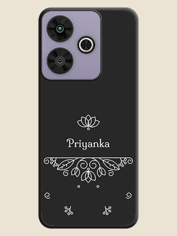 Custom Lotus Garden Custom Text On Space Black Custom Soft Matte Mobile Back Cover - Poco M6 Plus 5G