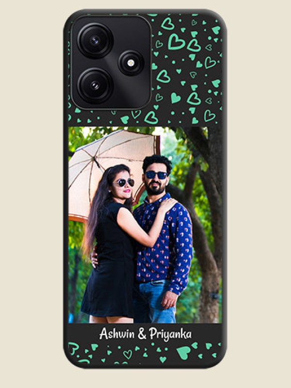 Custom Sea Green Indefinite Love Pattern - Photo on Space Black Soft Matte Mobile Cover - Poco M6 Pro 5G
