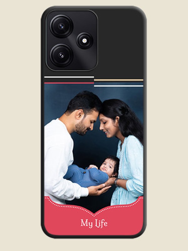 Custom Classic Plain Design with Name - Photo on Space Black Soft Matte Phone Cover - Poco M6 Pro 5G