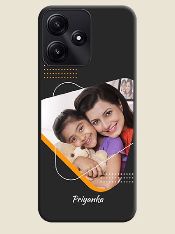 Custom Yellow Triangle - Photo on Space Black Soft Matte Phone Cover - Poco M6 Pro 5G