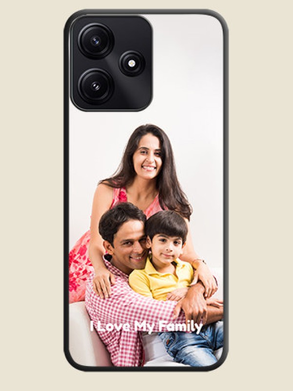 Custom Full Single Pic Upload With Text On Space Black Personalized Soft Matte Phone Covers - Poco M6 Pro 5G