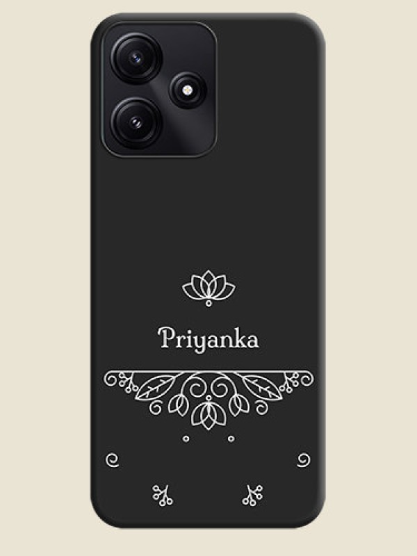 Custom Lotus Garden Custom Text On Space Black Personalized Soft Matte Phone Covers - Poco M6 Pro 5G