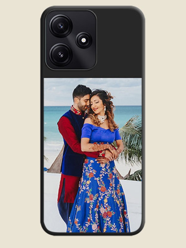 Custom Image Upload With Space Black Color On Custom Soft Matte Mobile Back Cover - Poco M6 Pro 5G
