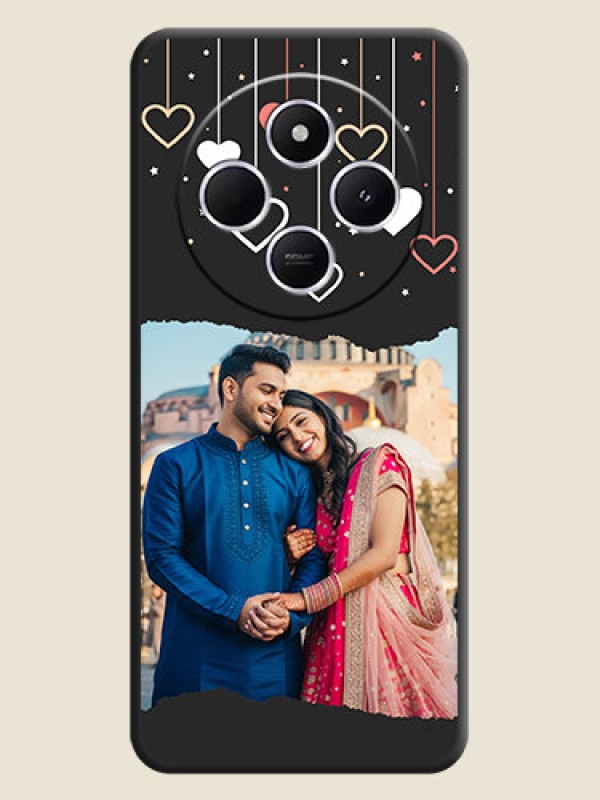 Custom Love Hangings with Splash Wave Picture On Space Black Custom Soft Matte Mobile Back Cover - Poco M7 5G
