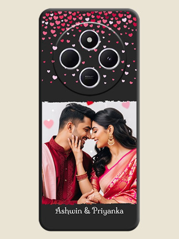 Custom Fall in Love with Your Partner on Photo On Space Black Custom Soft Matte Mobile Back Cover - Poco M7 5G