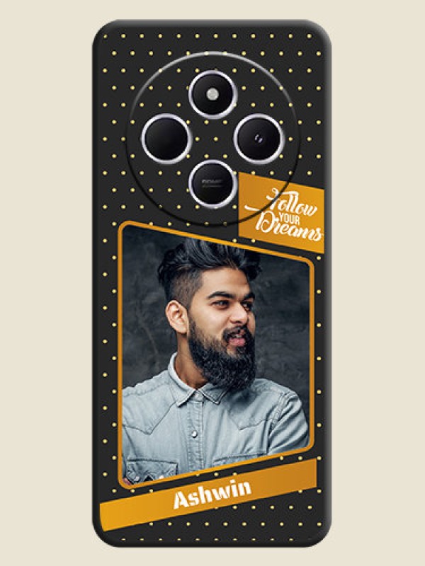 Custom Follow Your Dreams with White Dots On Space Black Custom Soft Matte Mobile Back Cover - Poco M7 5G