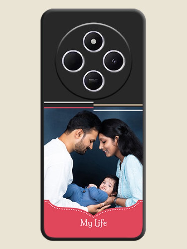 Custom Classic Plain Design with Name On Space Black Custom Soft Matte Mobile Back Cover - Poco M7 5G
