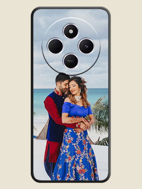 Custom Full Single Pic Upload On Space Black Custom Soft Matte Mobile Back Cover - Poco M7 5G