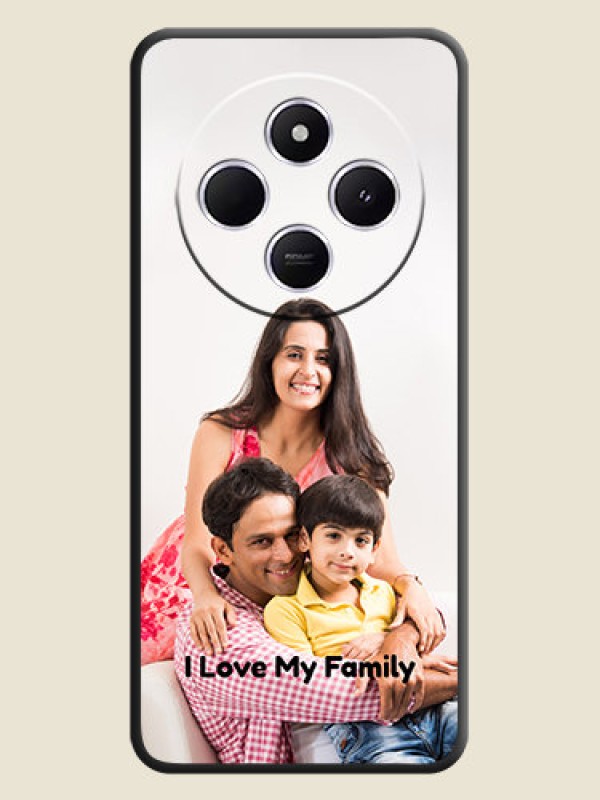 Custom Full Single Pic Upload With Text On Space Black Custom Soft Matte Mobile Back Cover - Poco M7 5G