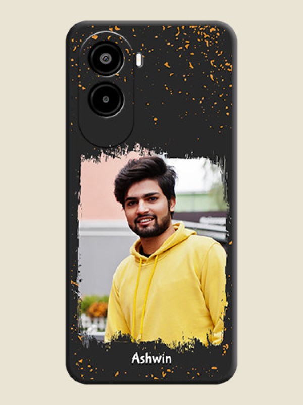 Custom Spray Free Design on Photo On Space Black Custom Soft Matte Mobile Back Cover - Poco M7 Plus 5G