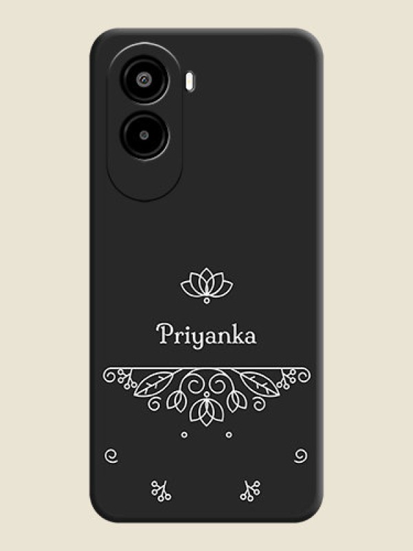 Custom Lotus Garden Custom Text On Space Black Custom Soft Matte Mobile Back Cover - Poco M7 Plus 5G