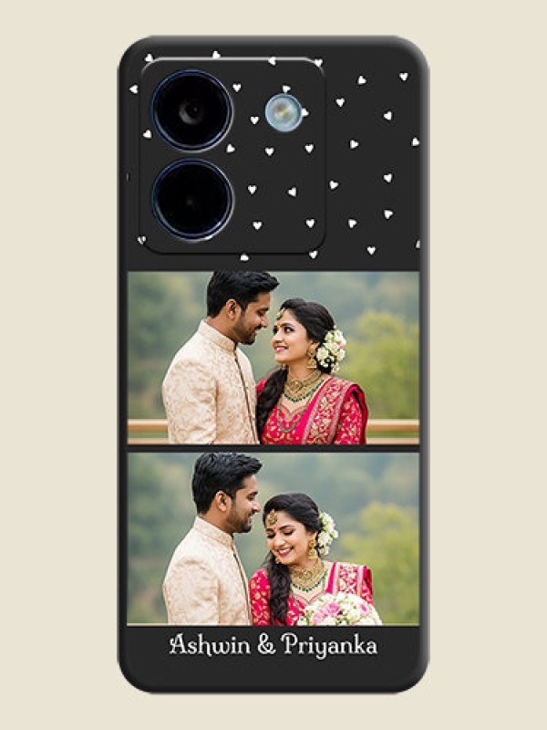 Custom Miniature Love Symbols with Name On Space Black Custom Soft Matte Mobile Back Cover - Poco M7 Pro 5G