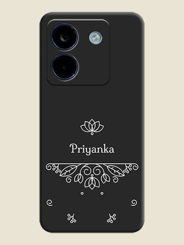 Custom Lotus Garden Custom Text On Space Black Custom Soft Matte Mobile Back Cover - Poco M7 Pro 5G