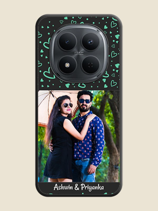Custom Sea Green Indefinite Love Pattern on Photo On Space Black Custom Soft Matte Mobile Back Cover - Poco M8 5G