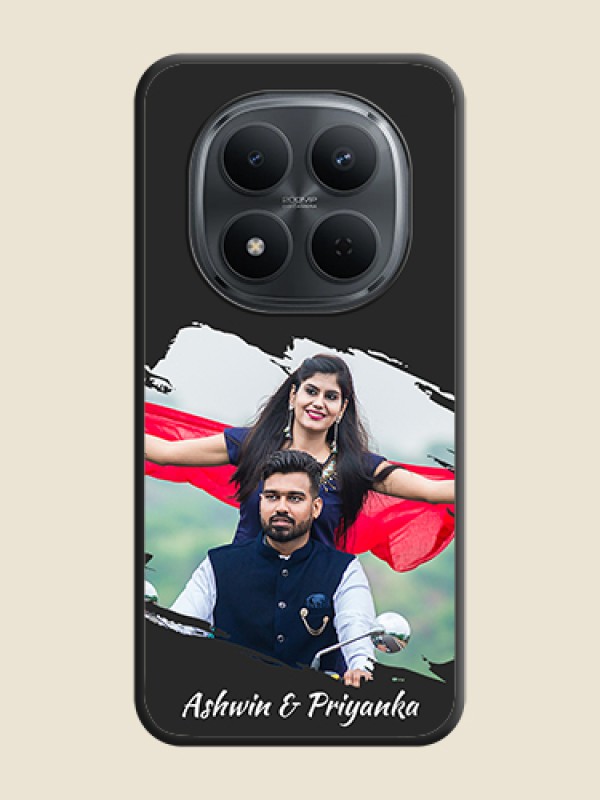 Custom Grunge Brush Strokes on Photo On Space Black Custom Soft Matte Mobile Back Cover - Poco M8 5G