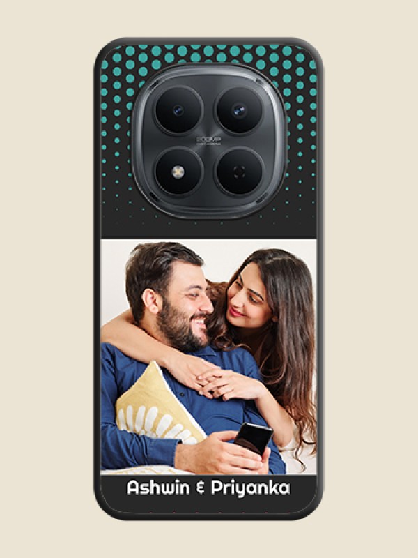 Custom Faded Dots with Grunge Photo Frame and Text On Space Black Custom Soft Matte Mobile Back Cover - Poco M8 5G
