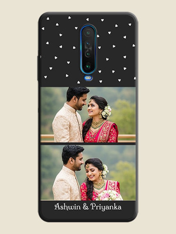 Custom Miniature Love Symbols with Name on Space Black Custom Soft Matte Back Cover - Poco X2