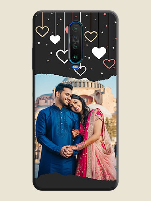 Custom Love Hangings with Splash Wave Picture on Space Black Custom Soft Matte Phone Back Cover - Poco X2