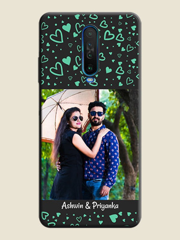 Custom Sea Green Indefinite Love Pattern - Photo on Space Black Soft Matte Mobile Cover - Poco X2