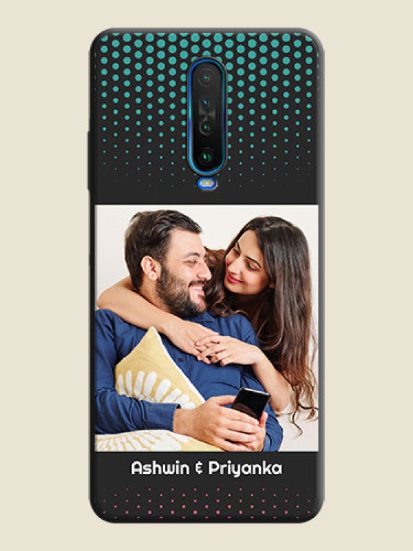 Custom Faded Dots with Grunge Photo Frame and Text on Space Black Custom Soft Matte Phone Cases - Poco X2