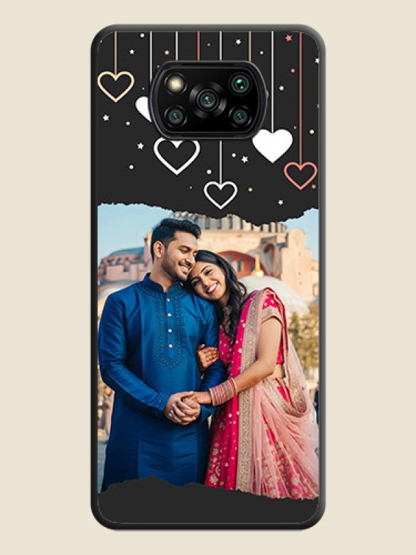 Custom Love Hangings with Splash Wave Picture on Space Black Custom Soft Matte Phone Back Cover - Poco X3 Pro