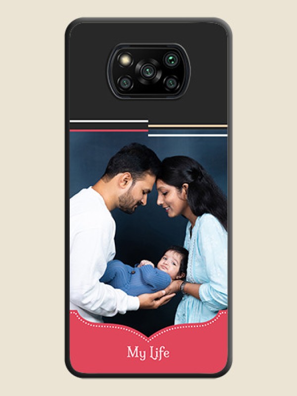Custom Classic Plain Design with Name on Photo on Space Black Soft Matte Phone Cover - Poco X3 Pro