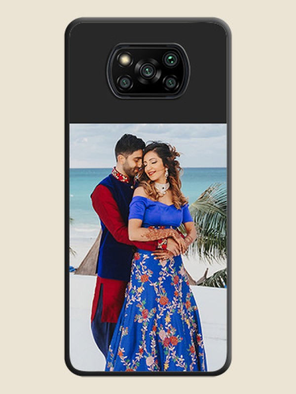 Custom Image Upload With Space Black Color On Custom Soft Matte Mobile Back Cover - Poco X3 Pro