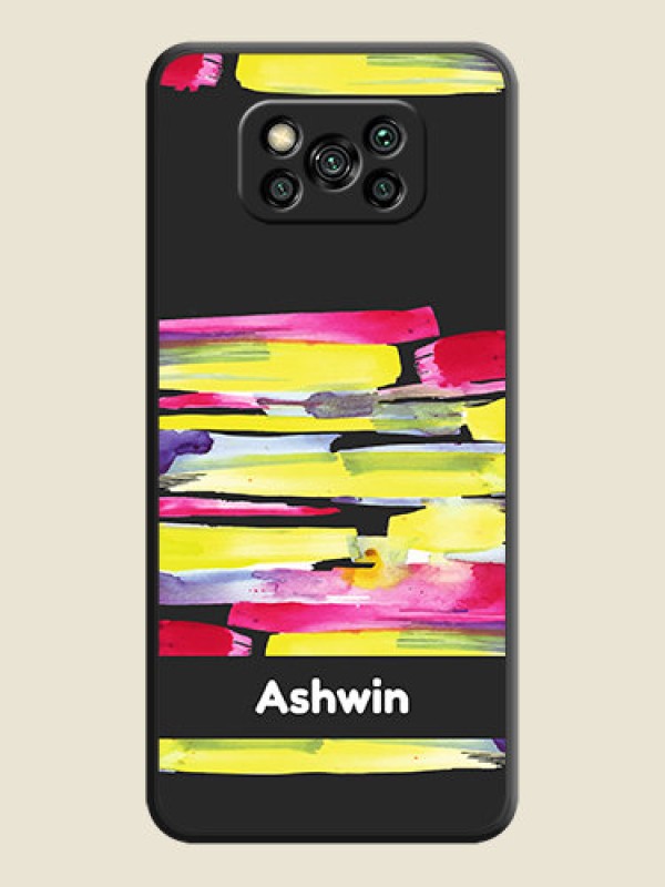 Custom Brush Coloured on Space Black Personalized Soft Matte Phone Covers - Poco X3