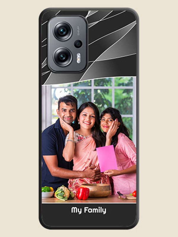 Custom Mixed Wave Lines on Photo on Space Black Soft Matte Mobile Cover - Poco X4 Gt 5G