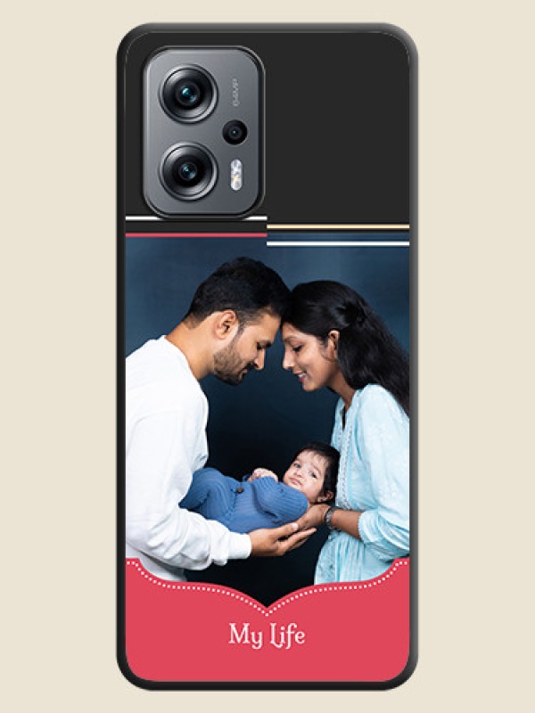 Custom Classic Plain Design with Name on Photo on Space Black Soft Matte Phone Cover - Poco X4 Gt 5G