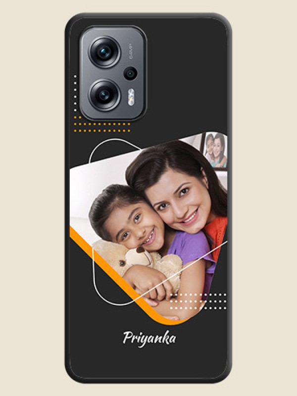 Custom Yellow Triangle on Photo on Space Black Soft Matte Phone Cover - Poco X4 Gt 5G