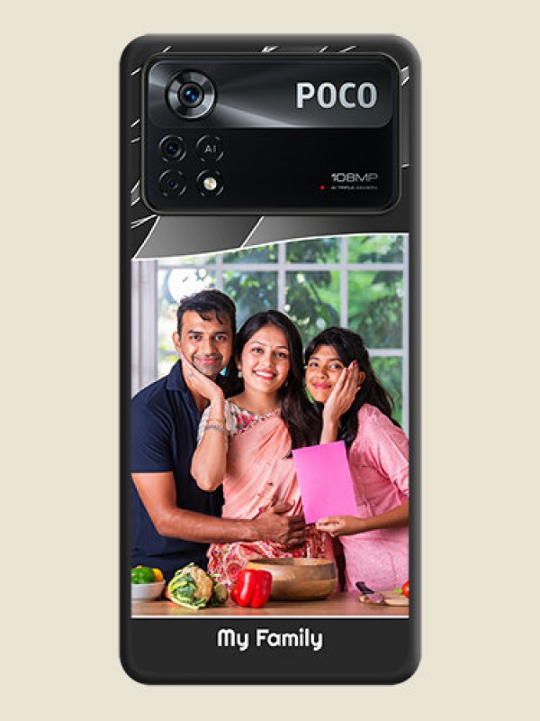 Custom Mixed Wave Lines on Photo on Space Black Soft Matte Mobile Cover - Poco X4 Pro 5G