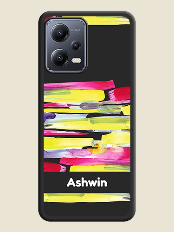 Custom Brush Coloured on Space Black Personalized Soft Matte Phone Covers - Poco X5 5G