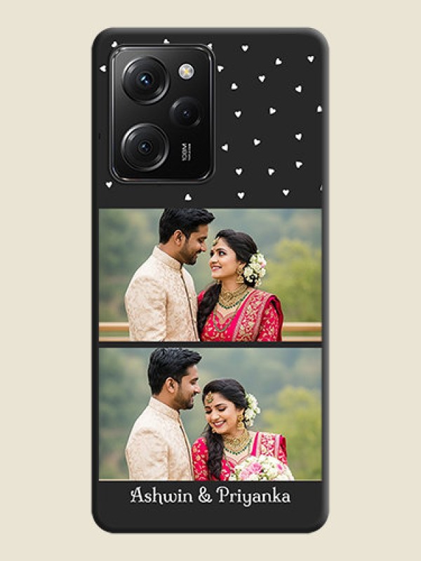Custom Miniature Love Symbols with Name on Space Black Custom Soft Matte Back Cover -Poco X5 Pro 5G