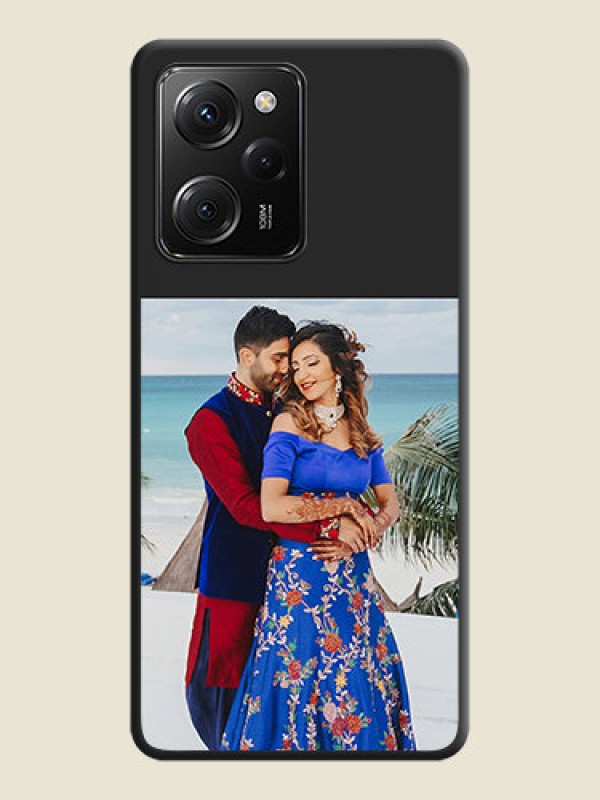 Custom Image Upload With Space Black Color On Custom Soft Matte Mobile Back Cover - Poco X5 Pro 5G
