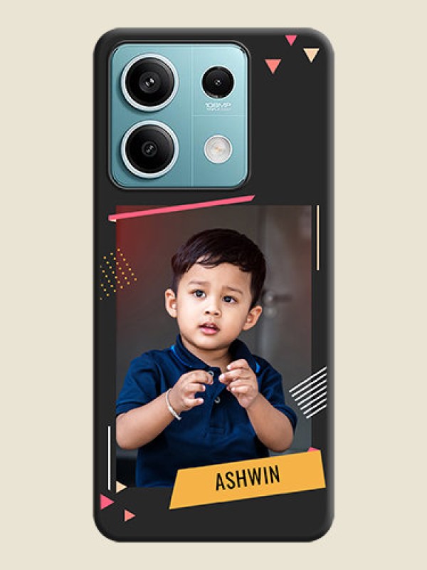 Custom Photo Frame with Triangle Small Dots - Photo on Space Black Soft Matte Back Cover - Poco X6 Neo 5G
