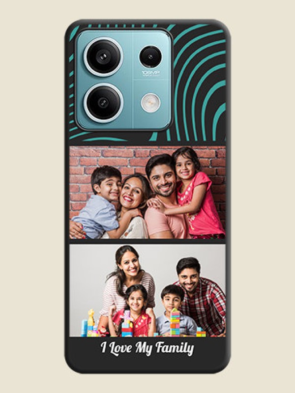 Custom Wave Pattern with 2 Image Holder on Space Black Personalized Soft Matte Phone Covers - Poco X6 Neo 5G