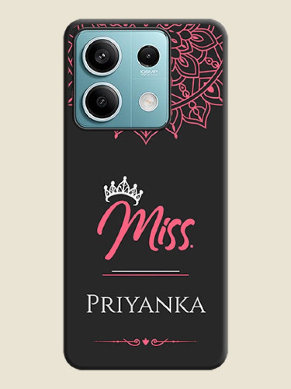 Custom Mrs Name with Floral Design on Space Black Personalized Soft Matte Phone Covers - Poco X6 Neo 5G