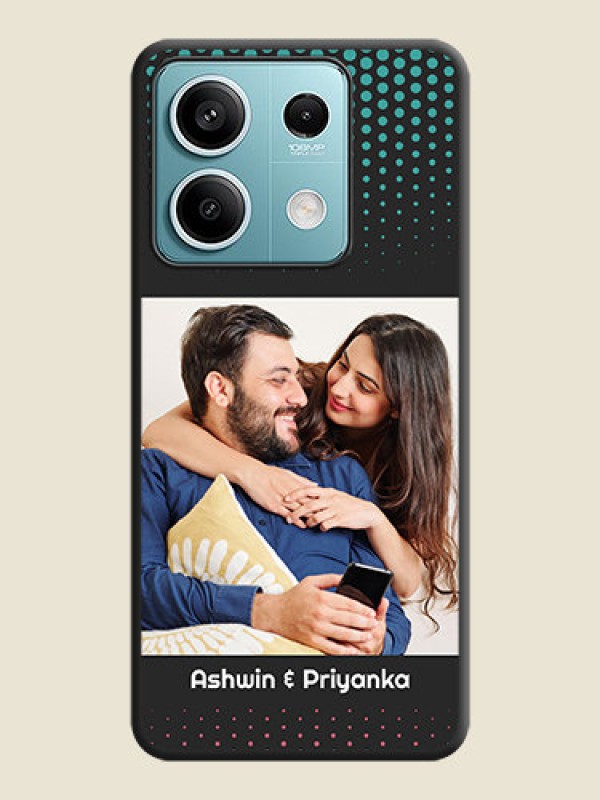 Custom Faded Dots with Grunge Photo Frame and Text on Space Black Custom Soft Matte Phone Cases - Poco X6 Neo 5G